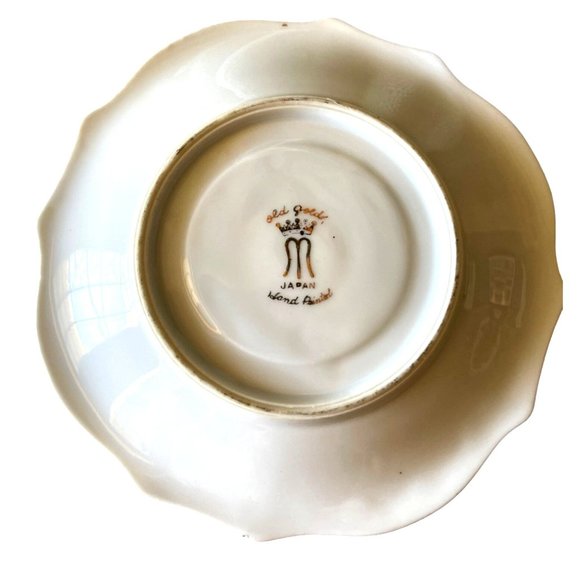 Teacup and Saucer Vintage Old Gold Japan Mint Green and Rose Floral Hand Painted - Picture 8 of 13